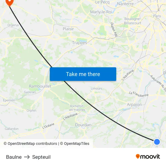 Baulne to Septeuil map