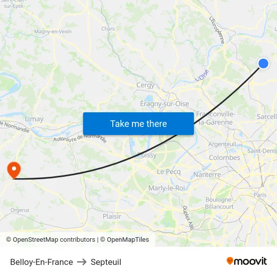 Belloy-En-France to Septeuil map