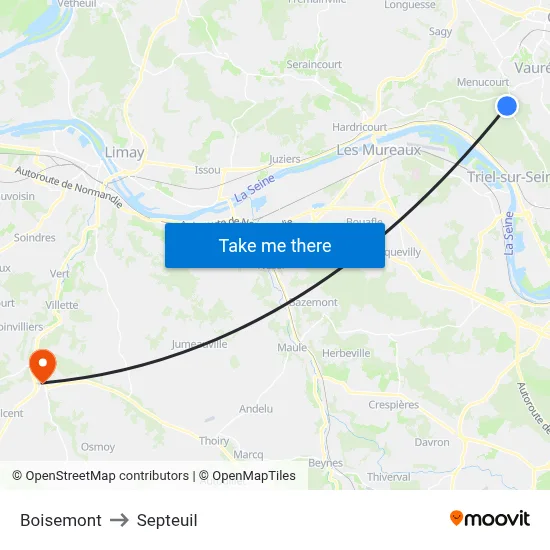 Boisemont to Septeuil map