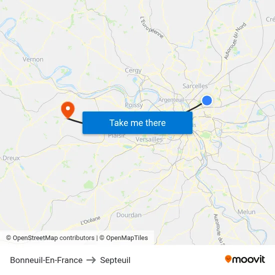 Bonneuil-En-France to Septeuil map