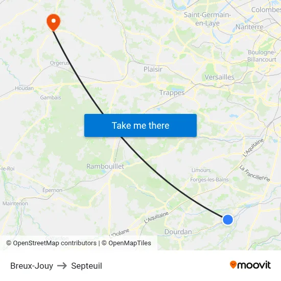 Breux-Jouy to Septeuil map
