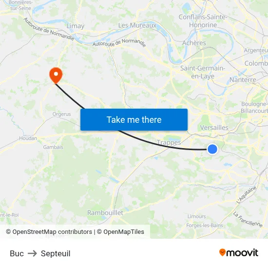 Buc to Septeuil map