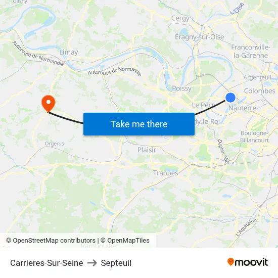 Carrieres-Sur-Seine to Septeuil map