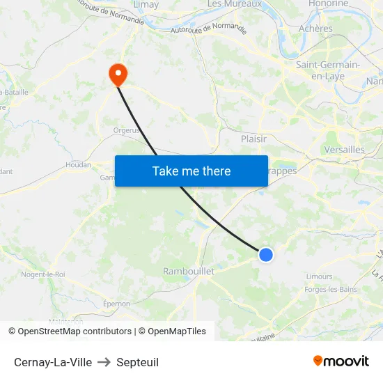 Cernay-La-Ville to Septeuil map