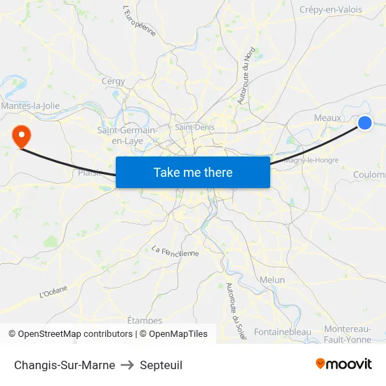 Changis-Sur-Marne to Septeuil map