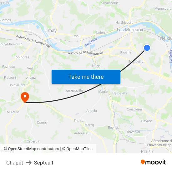 Chapet to Septeuil map
