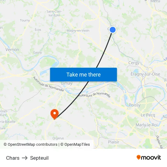 Chars to Septeuil map