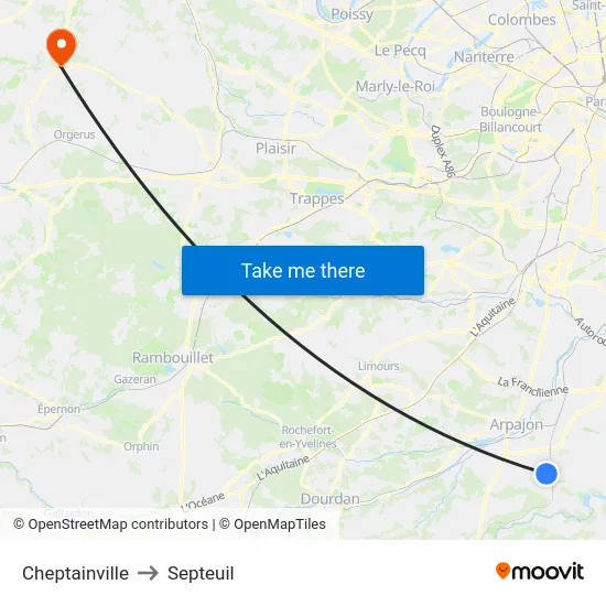 Cheptainville to Septeuil map