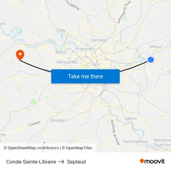Conde-Sainte-Libiaire to Septeuil map