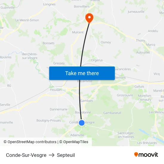 Conde-Sur-Vesgre to Septeuil map