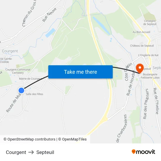 Courgent to Septeuil map