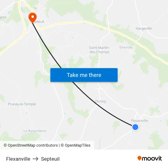 Flexanville to Septeuil map