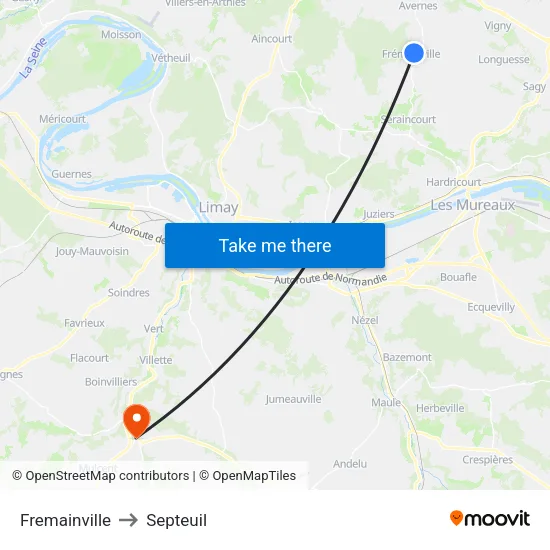 Fremainville to Septeuil map