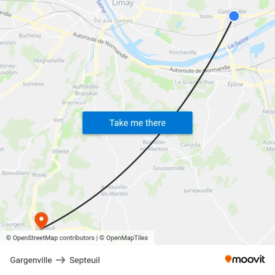 Gargenville to Septeuil map