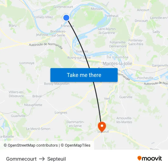 Gommecourt to Septeuil map