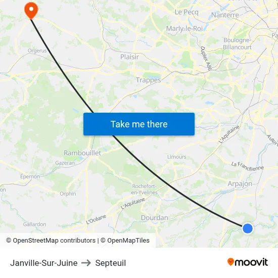 Janville-Sur-Juine to Septeuil map