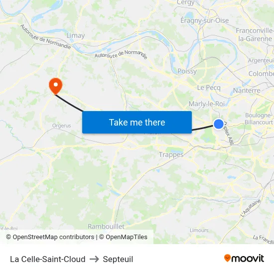 La Celle-Saint-Cloud to Septeuil map