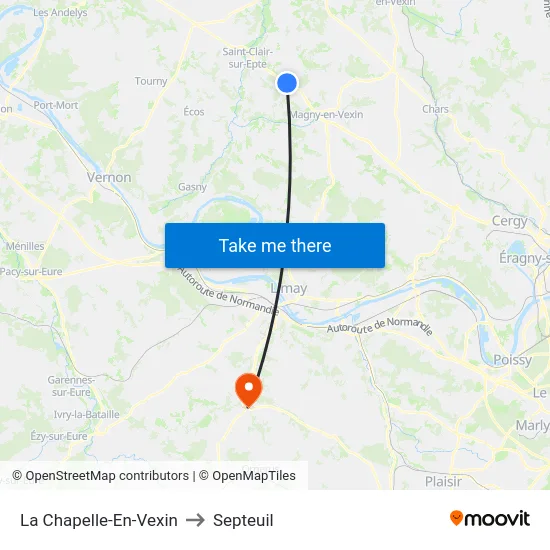 La Chapelle-En-Vexin to Septeuil map