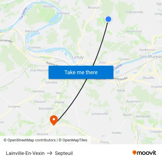 Lainville-En-Vexin to Septeuil map