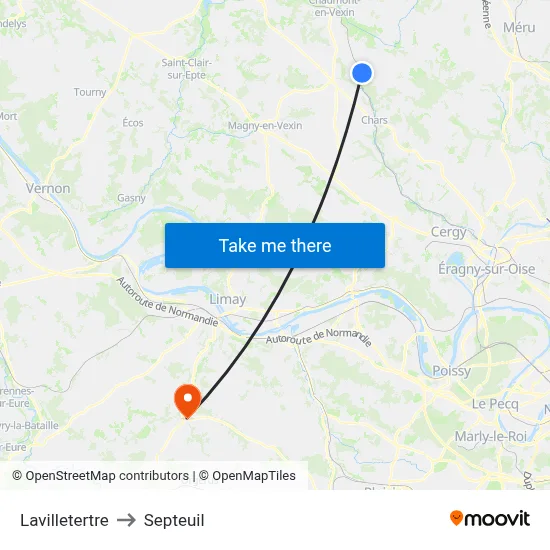 Lavilletertre to Septeuil map