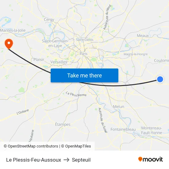 Le Plessis-Feu-Aussoux to Septeuil map