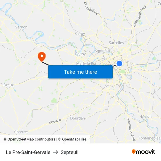 Le Pre-Saint-Gervais to Septeuil map