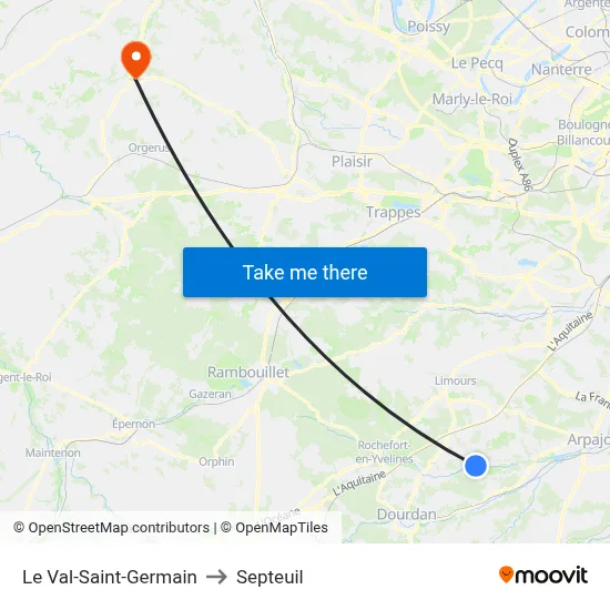 Le Val-Saint-Germain to Septeuil map
