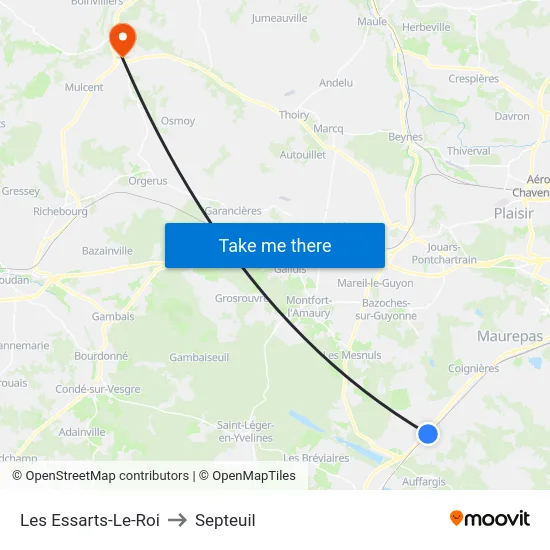 Les Essarts-Le-Roi to Septeuil map