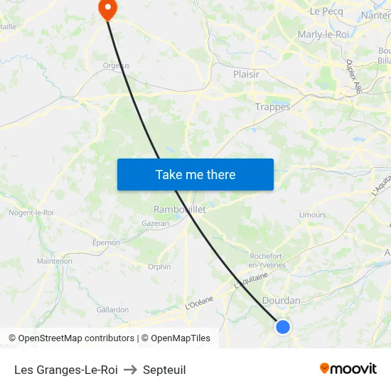 Les Granges-Le-Roi to Septeuil map