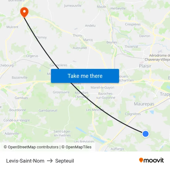 Levis-Saint-Nom to Septeuil map