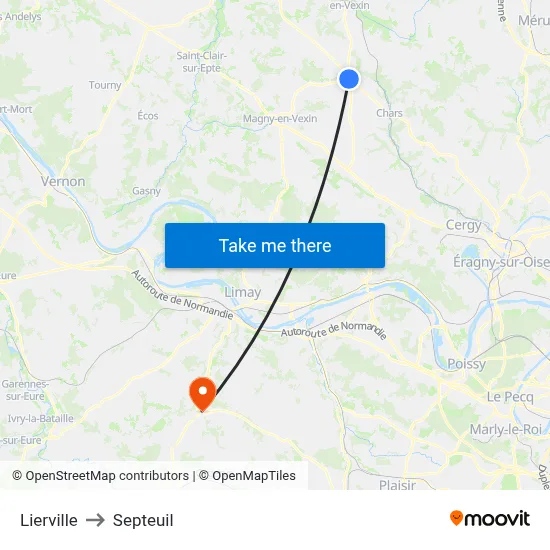 Lierville to Septeuil map