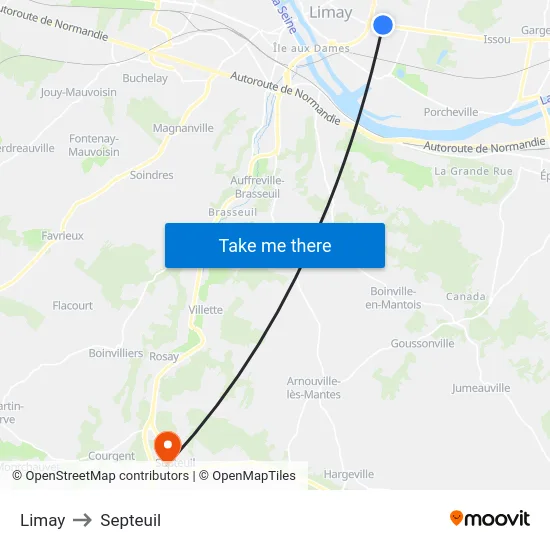 Limay to Septeuil map