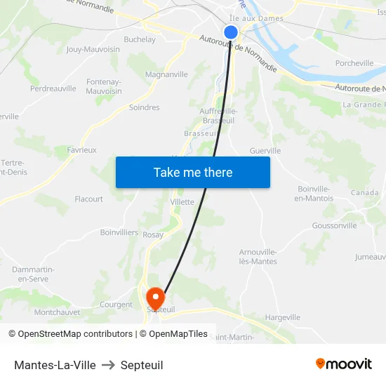 Mantes-La-Ville to Septeuil map