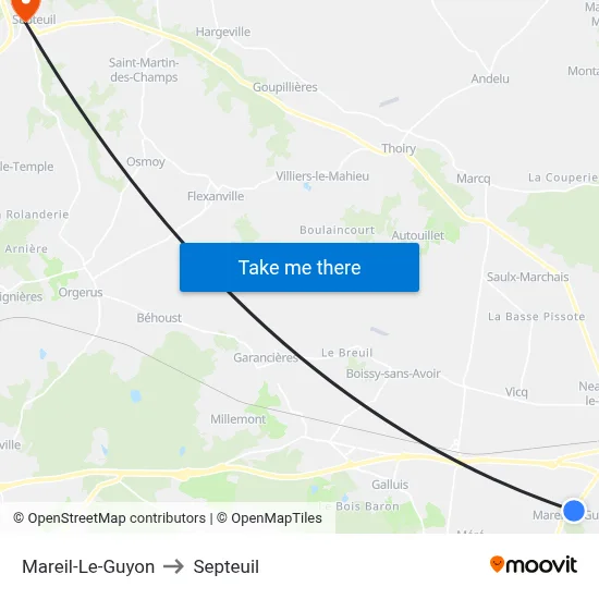 Mareil-Le-Guyon to Septeuil map