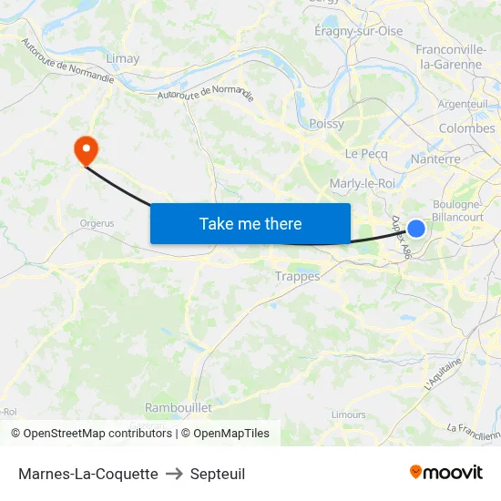 Marnes-La-Coquette to Septeuil map