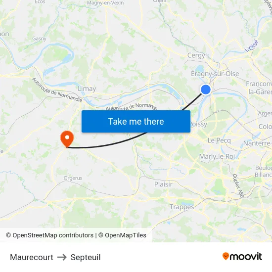 Maurecourt to Septeuil map