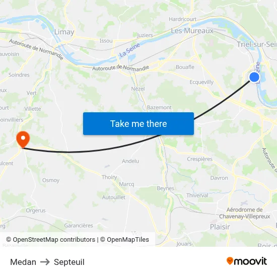 Medan to Septeuil map