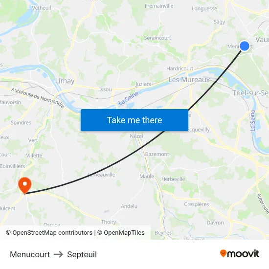 Menucourt to Septeuil map