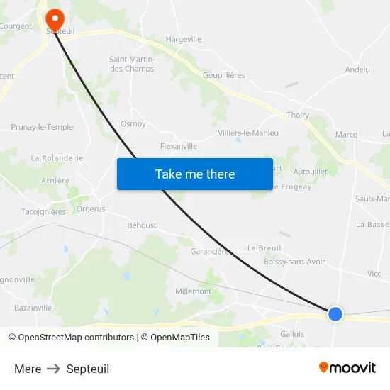 Mere to Septeuil map
