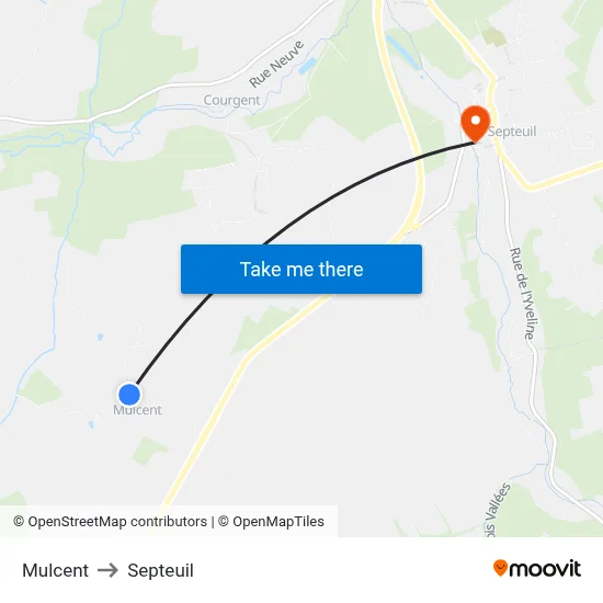 Mulcent to Septeuil map
