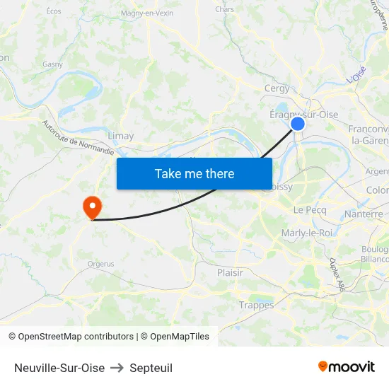 Neuville-Sur-Oise to Septeuil map