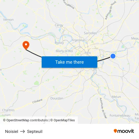 Noisiel to Septeuil map