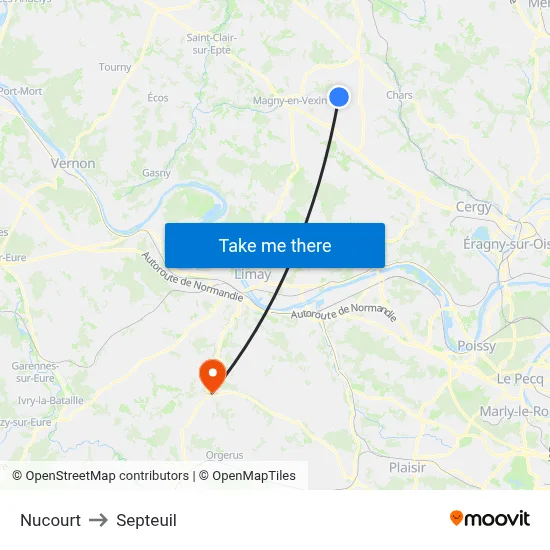 Nucourt to Septeuil map
