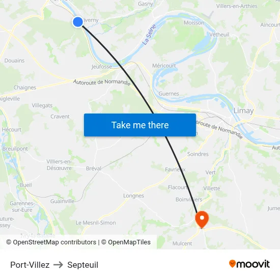 Port-Villez to Septeuil map