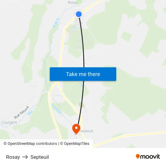 Rosay to Septeuil map
