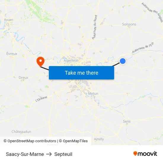 Saacy-Sur-Marne to Septeuil map