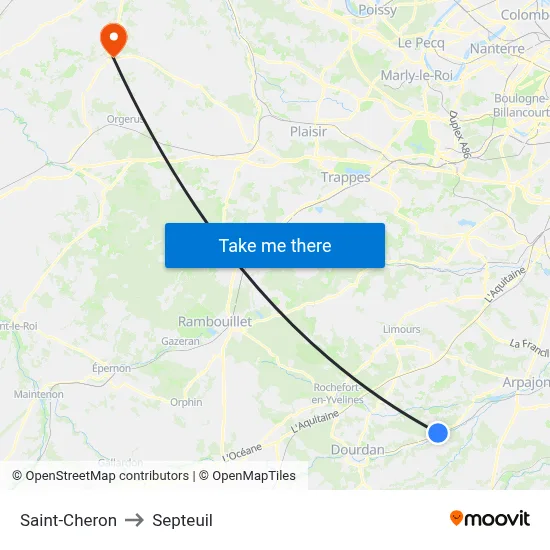 Saint-Cheron to Septeuil map