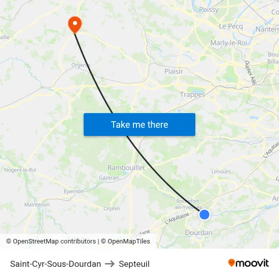 Saint-Cyr-Sous-Dourdan to Septeuil map