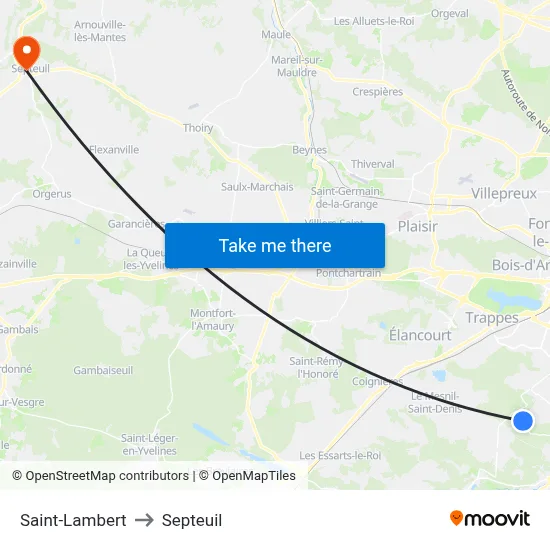 Saint-Lambert to Septeuil map