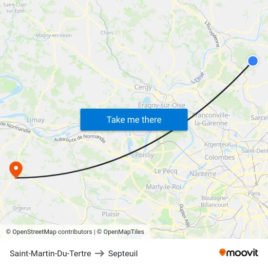 Saint-Martin-Du-Tertre to Septeuil map